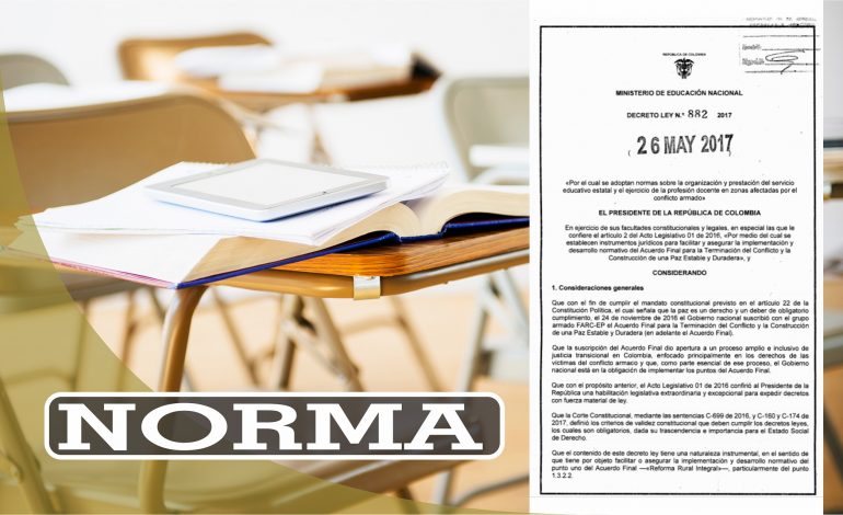 Expedido decreto ley para prestación del servicio educativo en zonas afectadas por la violencia
