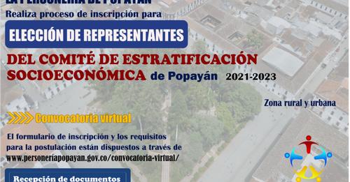 CONVOCATORIA VIRTUAL PARA ELECCIÓN DE REPRESENTANTES DEL COMITÉ DE ESTRATIFICACIÓN