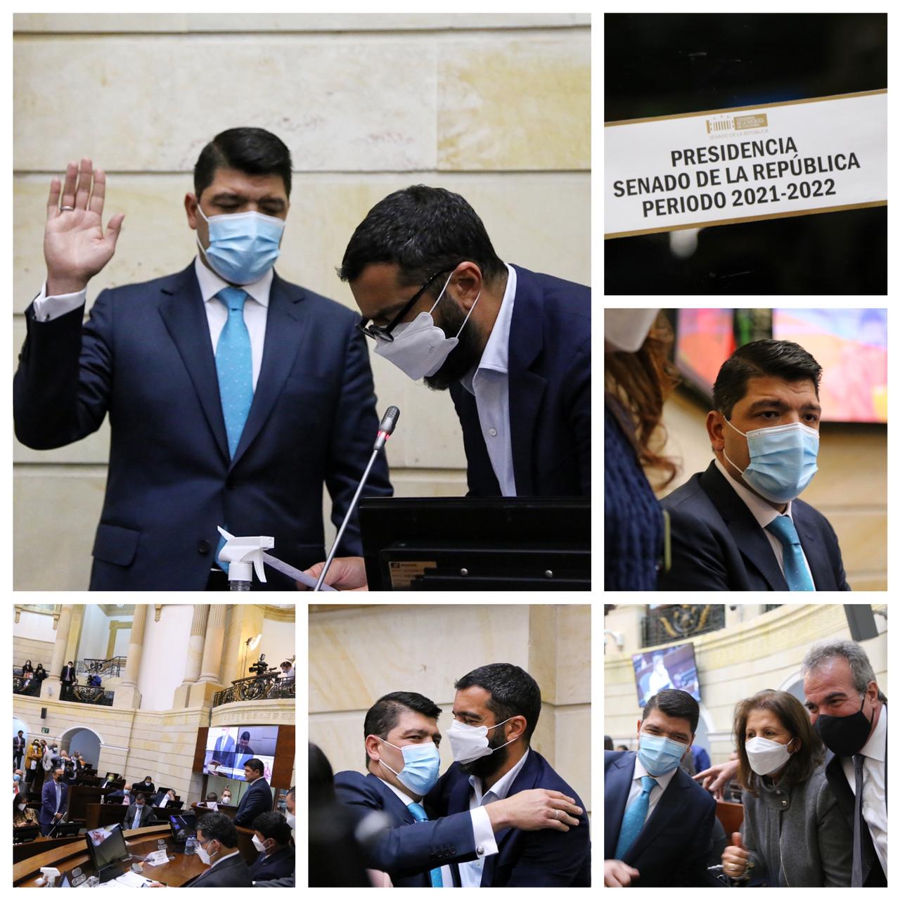 El congresista se llama Juan Diego Gómez Jiménez, es uno de los integrantes del partido Conservador Colombiano y reemplaza en la presidencia del Senado a Arturo Char