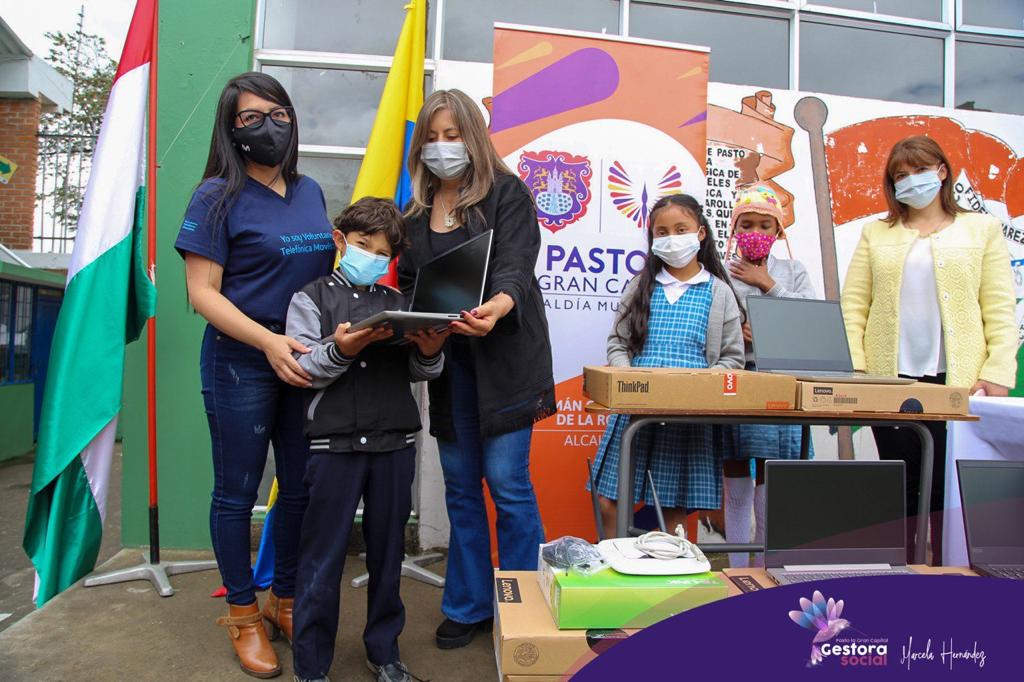 GESTORA SOCIAL DE PASTO  MARCELA HERNÁNDEZ Y FUNDACIÓN TELEFÓNICA MOVISTAR FORTALECEN LA INFRAESTRUCTURA EDUCATIVA TECNOLÓGICA EN ZONA RURAL DEL MUNICIPIO