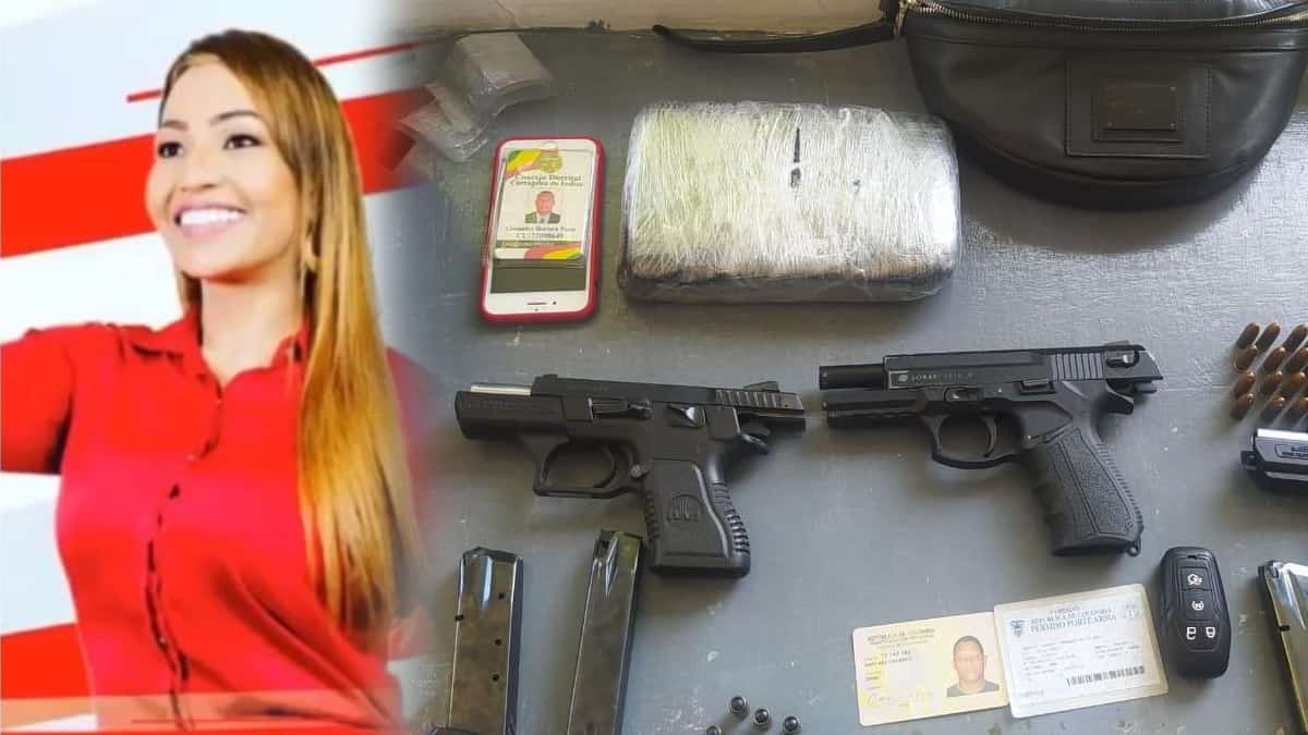 Gloria Estrada, presidente del Concejo Distrital  de Cartagena capturada por la Policia con Un kilo de Coca, armas y Ocho Millones de Pesos