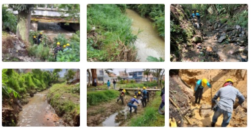 Para evitar inundaciones la empresa Acueducto y Alcantarillado de Popayán S.A. E.S.P. realiza limpieza y descolmatación de cauces de ríos y quebradas.