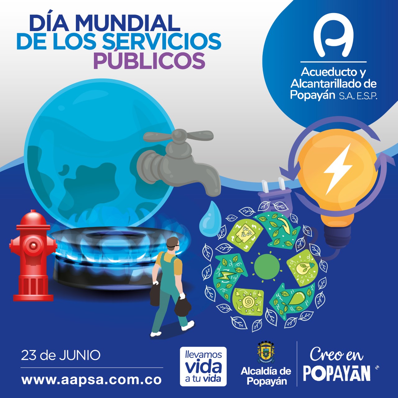 Hoy 23 de junio se conmemora el día mundial de los servicios públicos