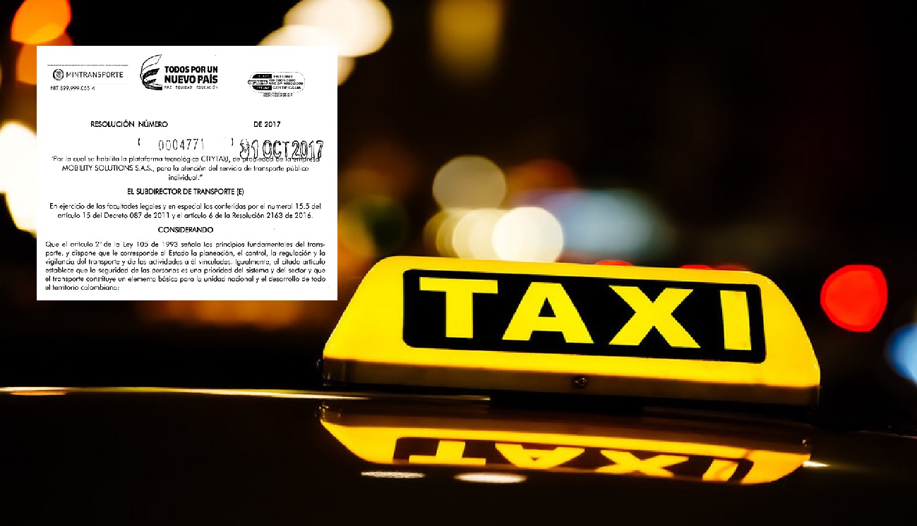 TAXIA UNA APLICACION HABILITADA  POR MINTRANSPORTE DESDE EL 31 DE OCTUBRE DE 2017 AL SERVICIO DEL USUARIO Y DEL TRANSPORTADOR LEGAL