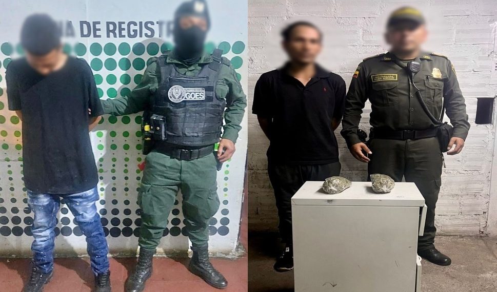 Dos hombres fueron capturados por tráfico de estupefacientes en Popayán.