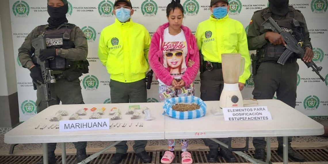 Una mujer fue capturada en diligencia de allanamiento por presunto tráfico de estupefacientes.