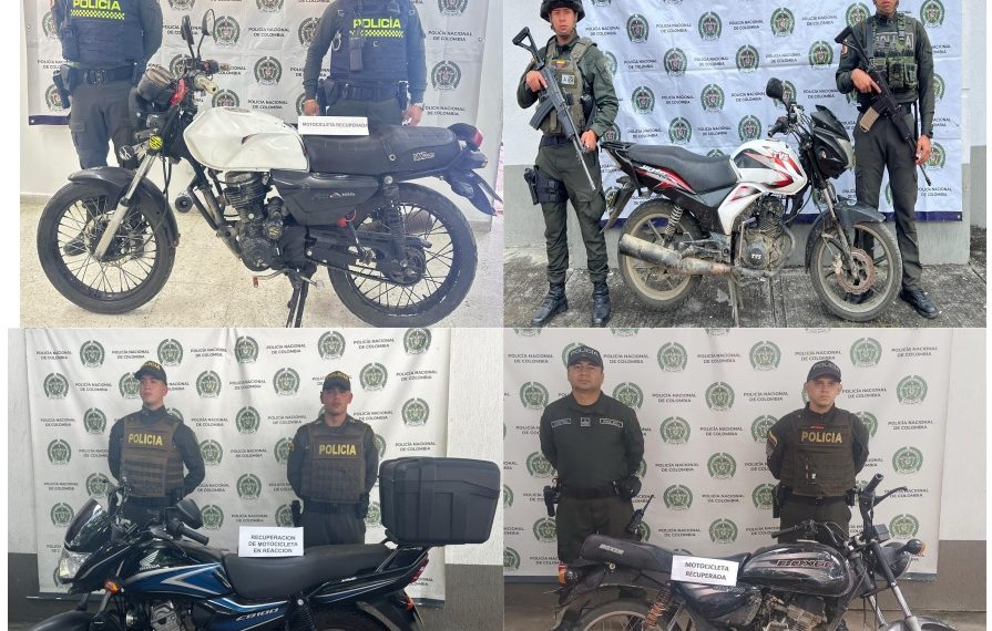 Policía Nacional recupera motocicletas y vehículos hurtados en operativos realizados en el Cauca